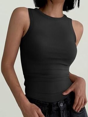 ANRABESS Womens Sleeveless High Neck Tank Tops