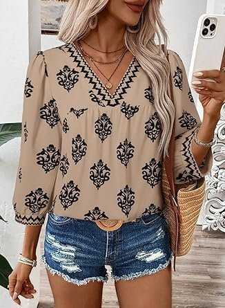 810S-G6yOHL._AC_SY445_.jpg SHEWIN Women's Casual V Neck Floral Blouse
