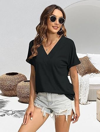 T-Shirts Short Sleeve V-Neck Tees