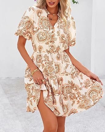 BTFBM Women Summer Floral Short Dress