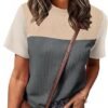 WIHOLL Women's Color Block Knit Top