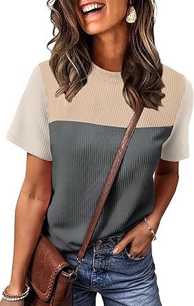 WIHOLL Women's Color Block Knit Top